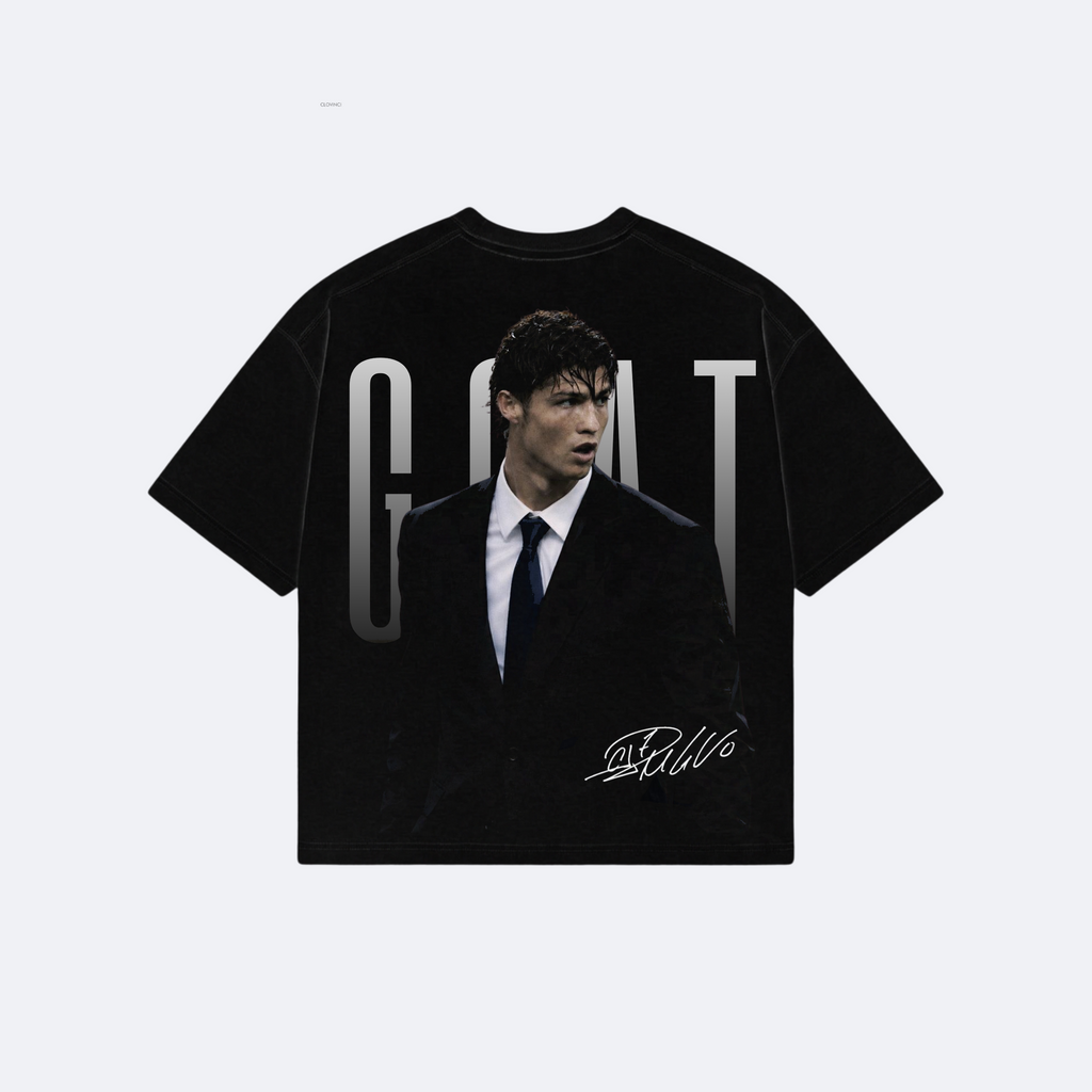 CRISTIANO RONALDO - GOAT BLACK TEE