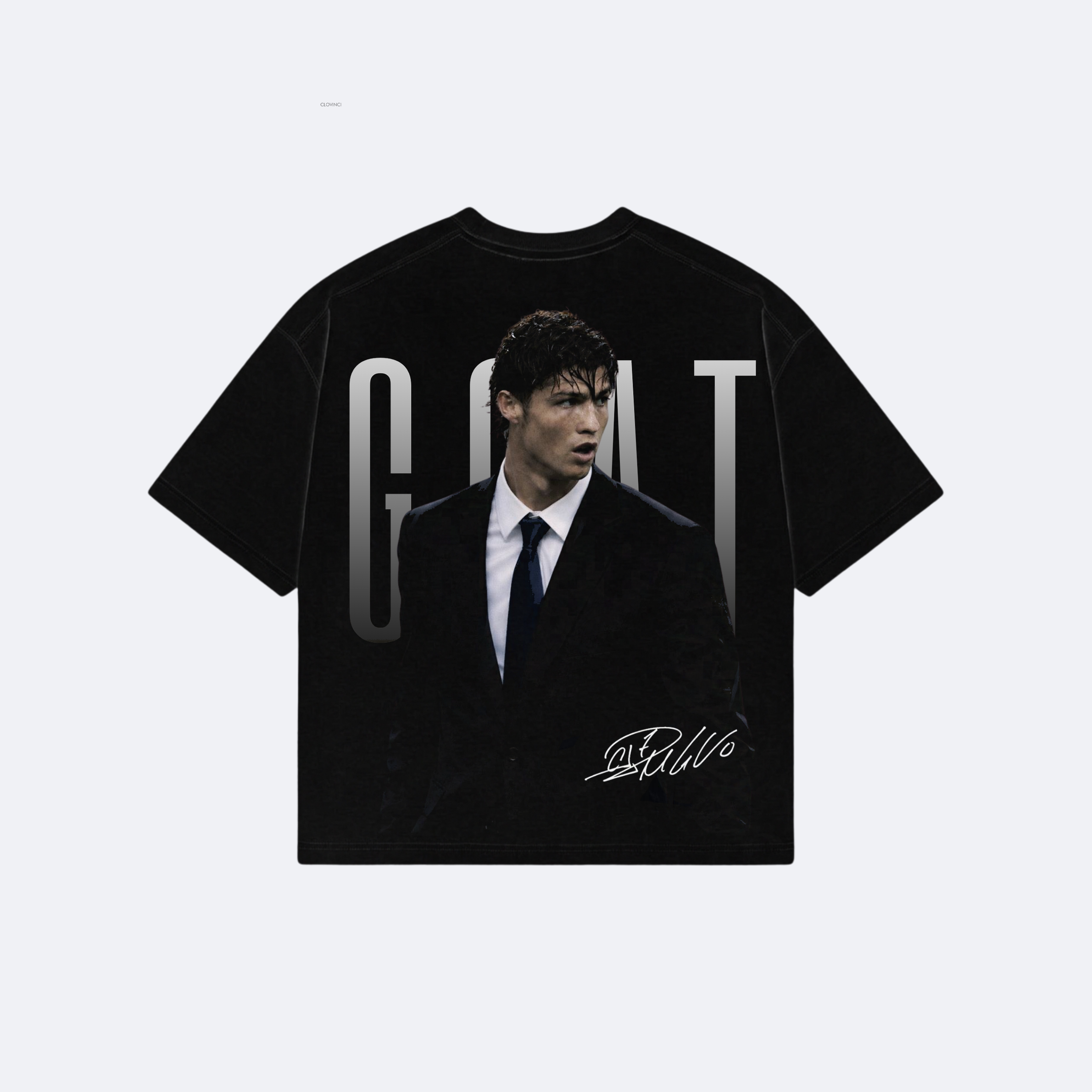 CRISTIANO RONALDO - GOAT BLACK TEE