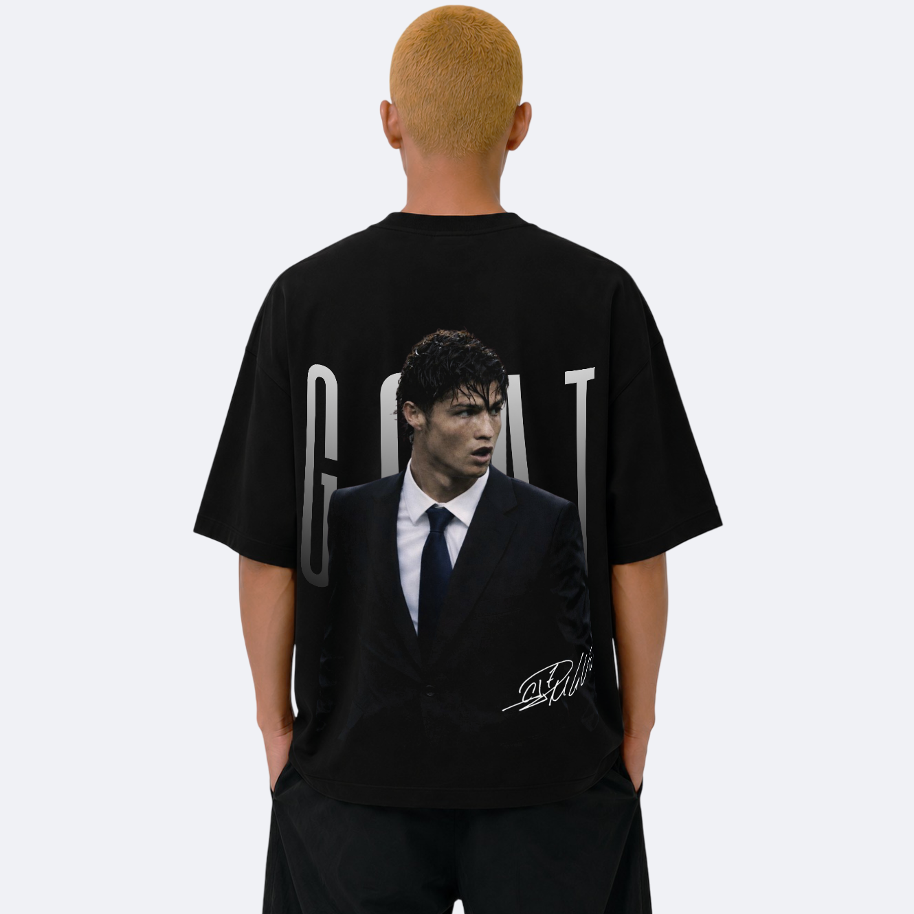 CRISTIANO RONALDO - GOAT BLACK TEE